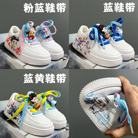 Nike Air Force 1 lace-up Velcro dessin animé chaussures pour enfants-4127