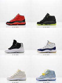 Chaussure de basket-4150 pour enfants Jordan Air Jordan 11 en cuir vernis mi-haut
