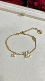 Louis Vuitton LV blanc émail lettre bracelet en or-3643  