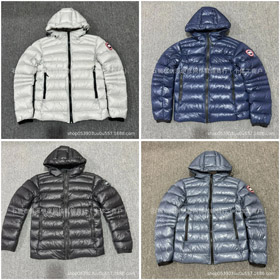 Canada Goose Crofton série couleur solide à capuchon fermeture éclaire imperméable et anti-vent ultra-léger puffer veste-4262  
