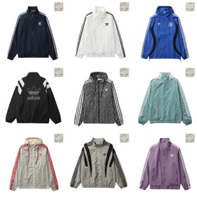 Adidas nouvelle veste de sport décontractée à trois rayures col stand-4777  