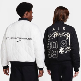 Nike x Stussy Collaboration logo brodé réversible bomber veste-4815  