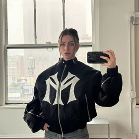 Mowalola Zip-Up brodé bomber veste-4819  