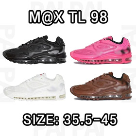 Supreme x Nike Air Max 98 TL maille et cuir chaussures athlétiques décontractées bas-5120  