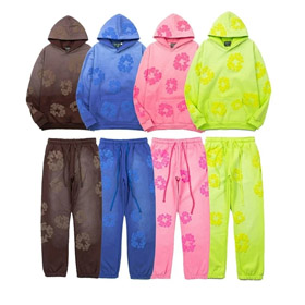 Denim larmes guirlande pullover à capuchon à manches longues sweatshirt-5142  