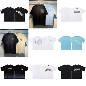 T-shirt à manches courtes avec cou d'équipage à motif lettre AMIRI-5151  