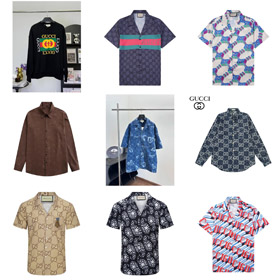 Chemise à manches courtes imprimée GUCCI-5158  