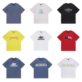 Balenciaga pur coton imprimé lettre à manches courtes T-shirt-5174  