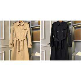 Burberry trench-coat long slim-fit double poitrine avec ventilation arrière-5175  