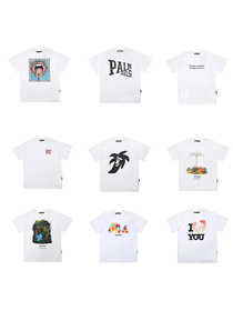 Palm Angels crew cou coton manches courtes T-shirt avec palmier print-5180  