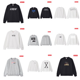 Sweat-shirt à col d'équipage imprimé supérieur avec doublure en tissu terry-5183  