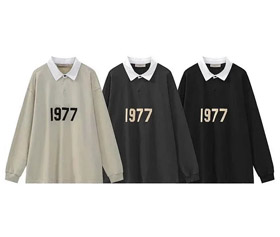 ESSENTIALS imprimé polo col couleur bloqué pullover Terry Sweatshirt-5214  