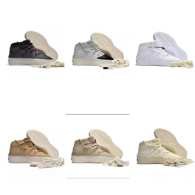 Fear of God x adidas Athletics Series Clay Round-toe Lace-up Mid-top Chaussures de basket-5216  