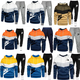 Nouveau sweatshirt à capuche multicolore patchwork set-5221  