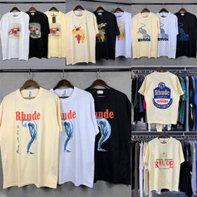 Rhude cou d'équipage imprimé à manches courtes en coton T-shirt-5222  