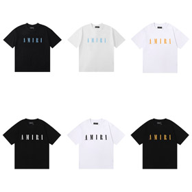 AMIRI slim-fit manches courtes lourd-poids pur coton T-shirt-5224  