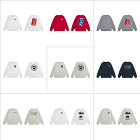 Stussy logo classique imprimé noir 8-ball crewneck sweatshirt-5279  