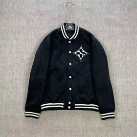 Louis Vuitton LV nouvelle veste à boutons en daim floral embellie de cristal-5296  