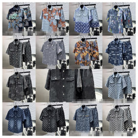 Louis Vuitton (LV) costume en denim à coupe lâche est élégant-5317  