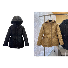 La nouvelle veste en coton à plaits de longueur moyenne, quiltée en diamant, de Burberry offre chaleur et style-5341  