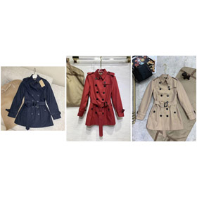 Burberry équipé trench-coat court double poitrine avec une taille cintrée-5342  