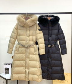 Burberry nouvelle veste longue longueur avec capuche à fourrure-5345  