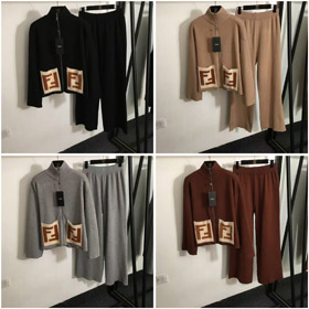 Fendi nouvel ensemble tricoté avec fermeture à glissière et poches F-logo-5376  