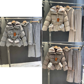 Loro Piana nouveau costume en quatre pièces avec col de fourrure et ceinture de taille-5382  