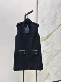 Louis Vuitton (LV) nouveau design robe sans manches avec fermeture à glissière et col stand-up-5389  