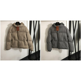 Loro Piana couleur solide casual tricoté veste à capuchon avec capuchon amovible-5397  