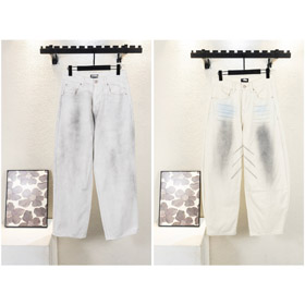 Nouveau pantalon décontracté en denim à jambes larges à cravate de style vintage de Balenciaga-5433  