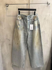 Pantalon décontracté à jambes droites en denim teint à splatter-peinture Acne Studios-5440  