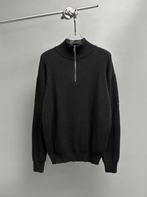 Balenciaga demi-zip stand-col tricot pull-5472  
