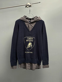 Balenciaga x Lamborghini collaboration faux deux pièces laine tricot pull-5484  
