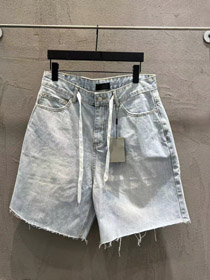 Balenciaga nouveau cordon de tirage lavé loose-jambe droite denim shorts-5489  