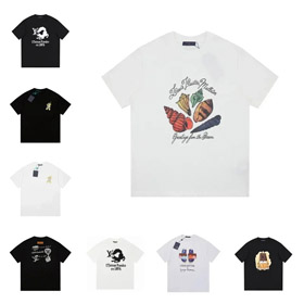 Louis Vuitton LV Imprimé Minimaliste Collection T-shirt à manches courtes-5511  
