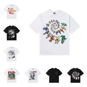 Enfer étoile rétro imprimer pur coton à manches courtes T-shirt-5512  