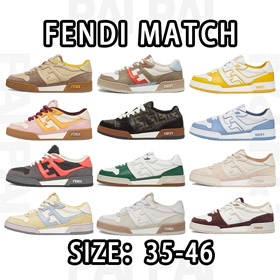 Fendi rond orteil lace-up bas-top mode sneakers-5587  