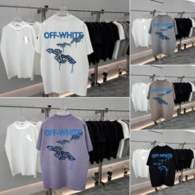 Off-White nouvelle lettre d'arrivée imprimer cou équipage manches courtes T-shirt-5621  