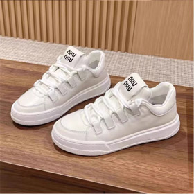 Miu Miu nouveau style plateforme lace-up chaussures blanches-5691  