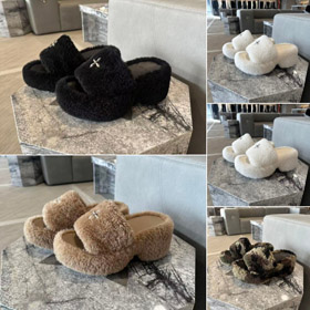 SMFK antidérapant plateforme clin velours pantoufles-5696  