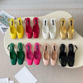 Dolce & Gabbana DG nouveau pied carré à dos ouvert talons hauts métalliques-5721  