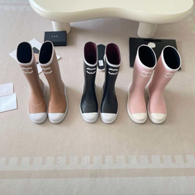Chanel élégante et polyvalente antidérapant mi-veau bottes de pluie-5728  