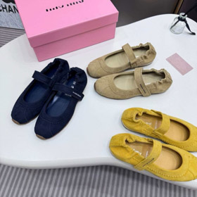 Miu Miu nouveau velcro élastique chaussures de ballet plates-5732  