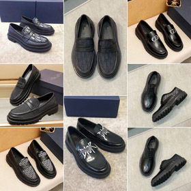 Dior nouveau cuir et toile patchwork slip-on chaussures décontractées-5748  