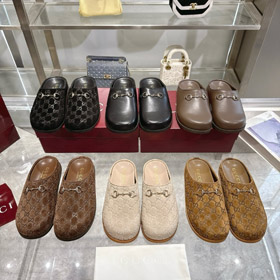 Gucci nouveau rond-orteil boucle boucle plate mules-5749  