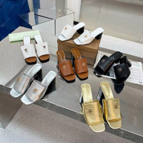 Burberry nouveau métal lettre logo à talons hauts sandales de glisse-5757  