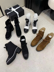 Chanel plateforme couleur-bloc lace-up bottes-5774  