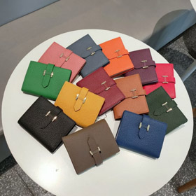 Portefeuille bi-pliable Hermès avec fermeture à glissière-5782  