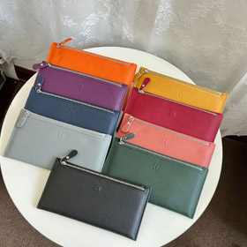 Hermès imprimé en relief long zip-around wallet-5784  